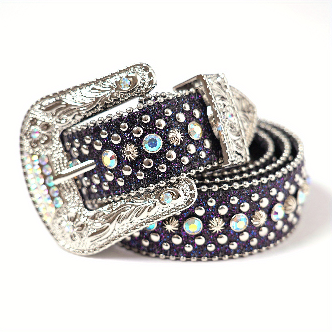 Rhinestone Belt Western Cowboy Cowgirl Crystal Studded Strap Belts